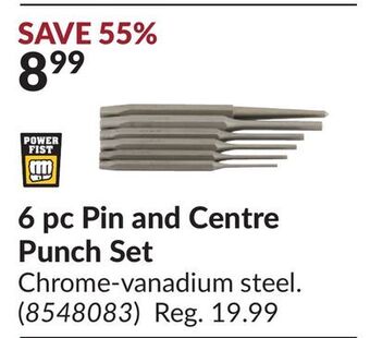 Princess Auto 6 pc pin and centre punch set offer