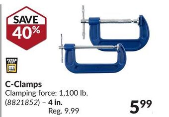 Princess Auto Power fist 4 in. c-clamps offer