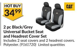 Princess Auto 2 pc black/grey universal bucket seat and headrest cover set offer