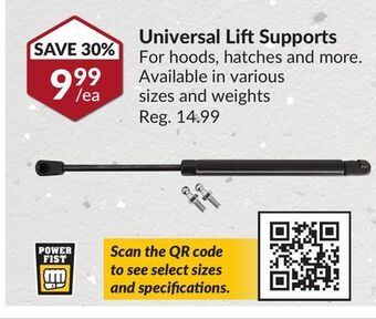 Princess Auto Universal lift supports offer