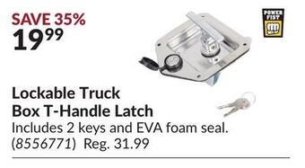 Princess Auto Lockable truck box t-handle latch offer