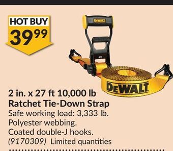 Princess Auto 2 in. x 27 ft 10,000 lb ratchet tie-down strap offer