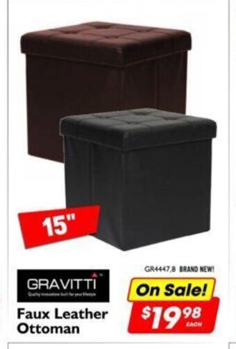 Factory Direct GRAVITTI Faux Leather Ottoman offer