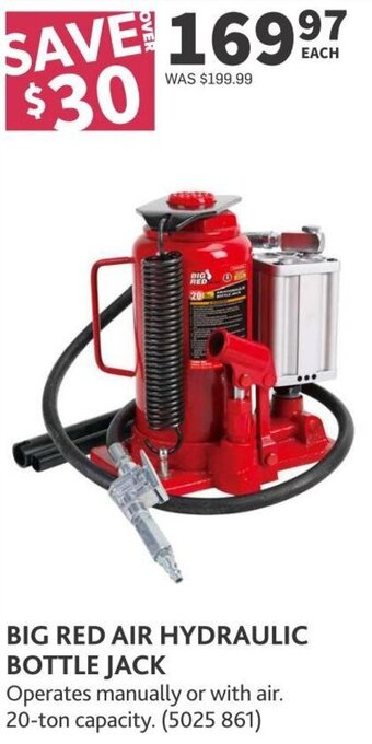 Co-op BIG RED AIR HYDRAULIC BOTTLE JACK offer