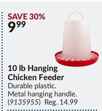 Princess Auto 10 lb hanging chicken feeder offer