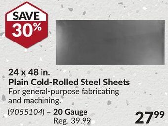 Princess Auto 24 x 48 in. plain cold-rolled steel sheets offer