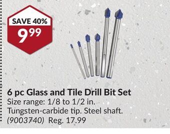 Princess Auto 6 pc glass and tile drill bit set offer
