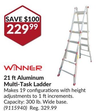 Princess Auto 21 ft aluminum multi-task ladder offer
