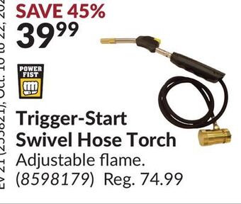 Princess Auto Trigger-start swivel hose torch offer