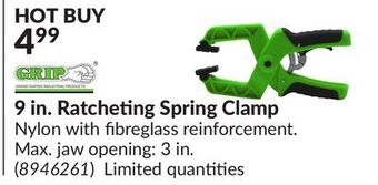 Princess Auto 9 in. ratcheting spring clamp offer