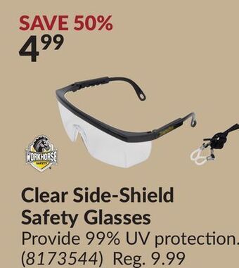 Princess Auto Clear side-shield safety glasses offer