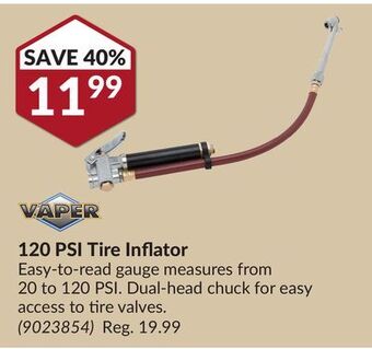 Princess Auto 120 psi tire inflator offer