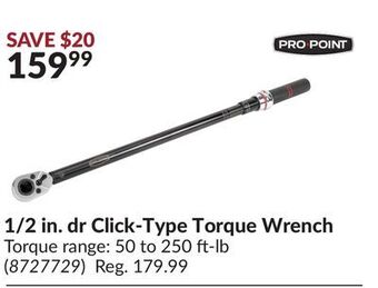 Princess Auto 1/2 in. dr click-type torque wrench offer