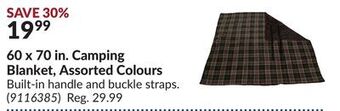 Princess Auto 60 x 70 in. camping blanket, assorted colours offer