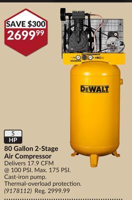 Princess Auto 80 gallon 2-stage air compressor offer
