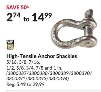 Princess Auto High-tensile anchor shackles offer