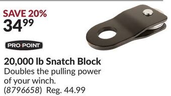 Princess Auto 20, 000 lb snatch block offer