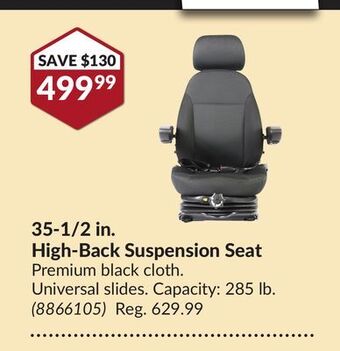 Princess Auto 35-1/2 in. high-back suspension seat offer