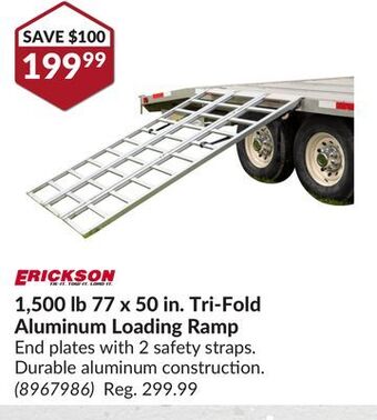 Princess Auto 77 x 50 in. tri-fold aluminum loading ramp offer