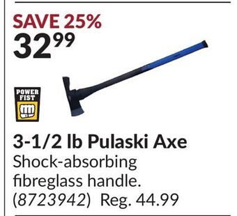 Princess Auto 3-1/2 lb pulaski axe offer