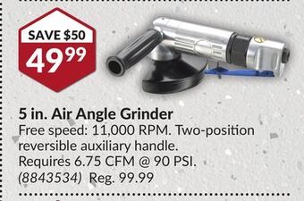 Princess Auto 5 in. air angle grin offer