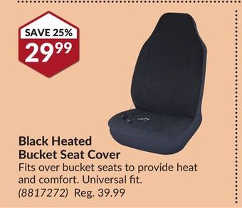 Princess Auto Black heated bucket seat cover offer
