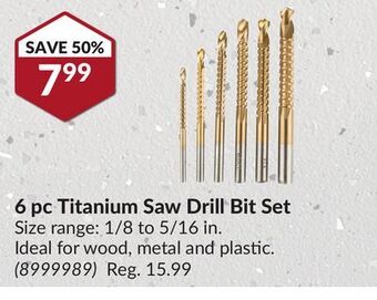 Princess Auto 6 pc titanium saw drill bit set offer