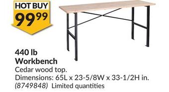 Princess Auto 440 lb workbench offer