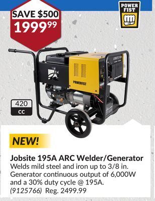 Princess Auto Jobsite 195a arc welder/generator offer