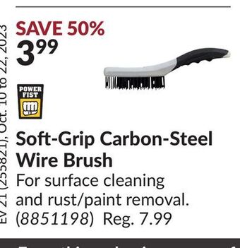 Princess Auto Soft-grip carbon-steel wire brush offer
