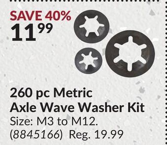 Princess Auto 260 pc metric axle wave washer kit offer