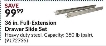 Princess Auto 36 in. full-extension drawer slide set offer