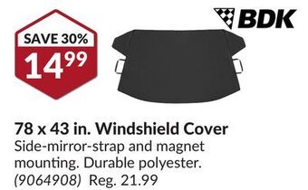 Princess Auto 78 x 43 in. windshield cover offer