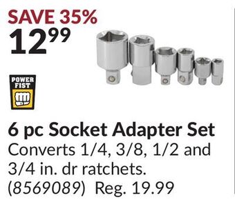 Princess Auto Power fist 6 pc socket adapter set offer