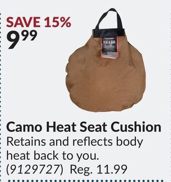 Princess Auto Camo heat seat cushion offer