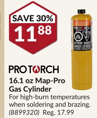 Princess Auto Protorch 16.1 oz map-pro gas cylinder offer