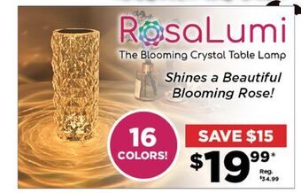 Showcase Rosalumi the blooming crystal table lamp offer