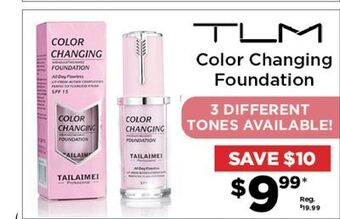 Showcase Tlm color changing foundation offer
