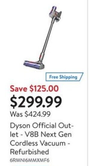 Walmart Dyson Official Outlet V8B Next Gen Cordless Vacuum offer