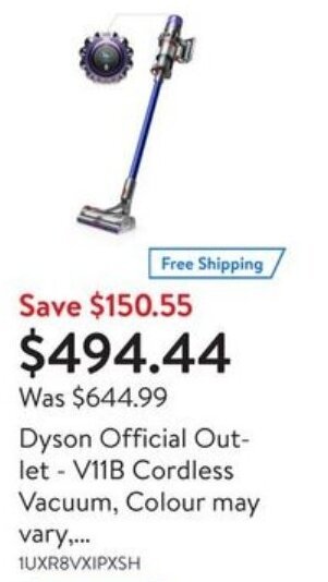 Walmart Dyson Official Outlet V11B Cordless Vacuum offer