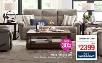 La Z Boy Jay fabric reclining sofa offer