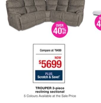 La Z Boy Trouper 3-piece reclining sectional offer