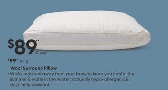 Sleep Country Wool surround pillow offer