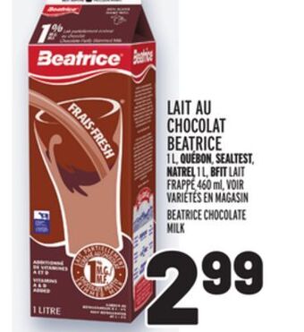Metro Lait au chocolat beatrice | beatrice chocolate milk offer