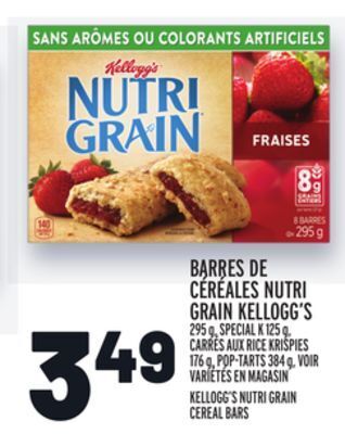 Metro Barres de céréales nutri grain kellogg's | kellogg's nutri grain cereal bars offer