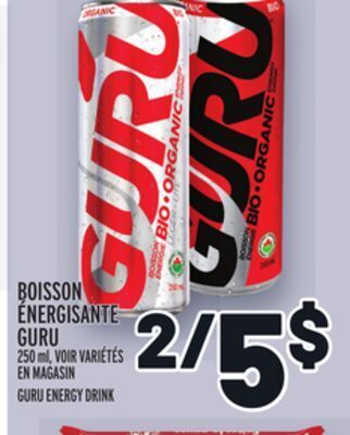Metro Boisson énergisante guru | guru energy drink offer