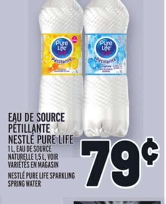 Metro Eau de source pétillante nestlé pure life | nestlé pure life sparkling spring water offer
