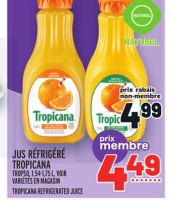 Metro Jus réfrigéré tropicana | tropicana refrigerated juice offer