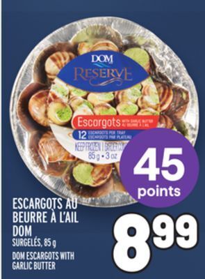 Metro Escargots au beurre à l'ail dom | dom escargots with garlic butter offer