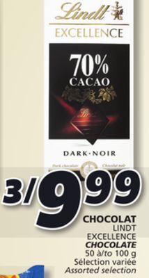 IGA Lindt excellence chocolate offer